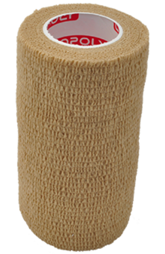 Bild på Självhäftande elastisk bandage 10 cm - Beige (Hudfärgad)