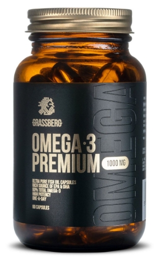 Bild på Grassberg Omega 3 Premium 1000mg - 60 Kapslar - Naskor