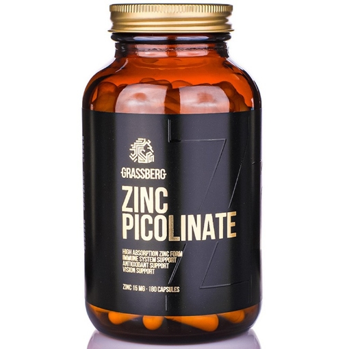 Bild på Grassberg Zinc Picolinate - 180 kapslar - Naskor